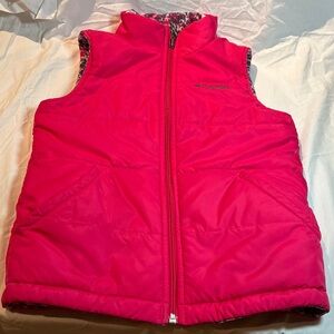 Columbia Fuchsia Reversible Puffer Vest, size medium (10/12)